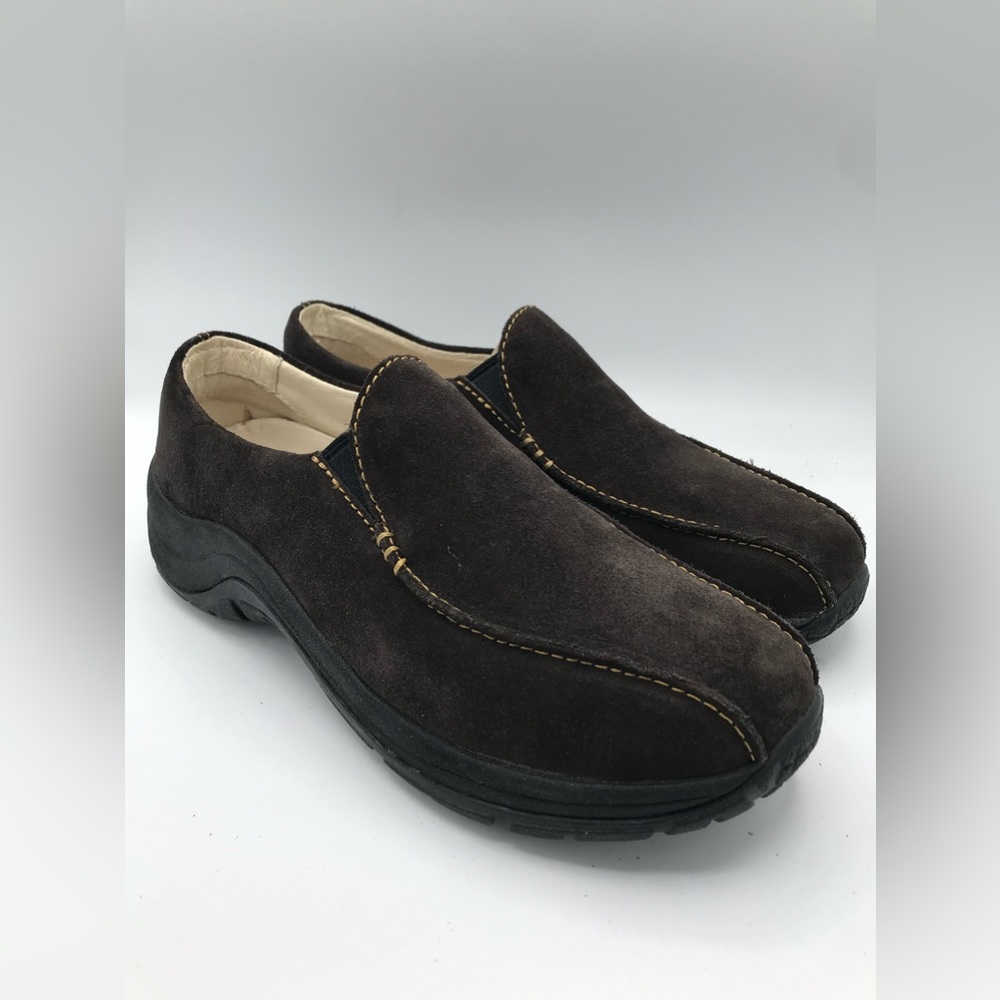 LL Bean Clogs Women's Sz 10 Brown Suede Leather  Bicycle-Toe Slip-On Hiking Shoe
